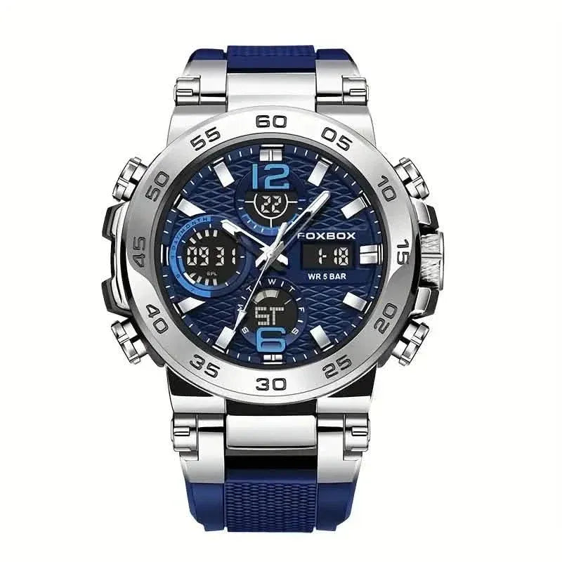 Men Waterproof Dual Display Digital Quartz Watch - A-1 Thread Vault