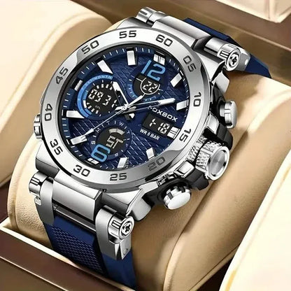 Men Waterproof Dual Display Digital Quartz Watch - A-1 Thread Vault