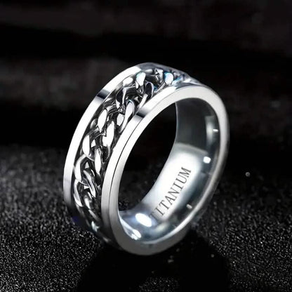 Men's 8mm Titanium Steel Ring - A-1 Thread Vault