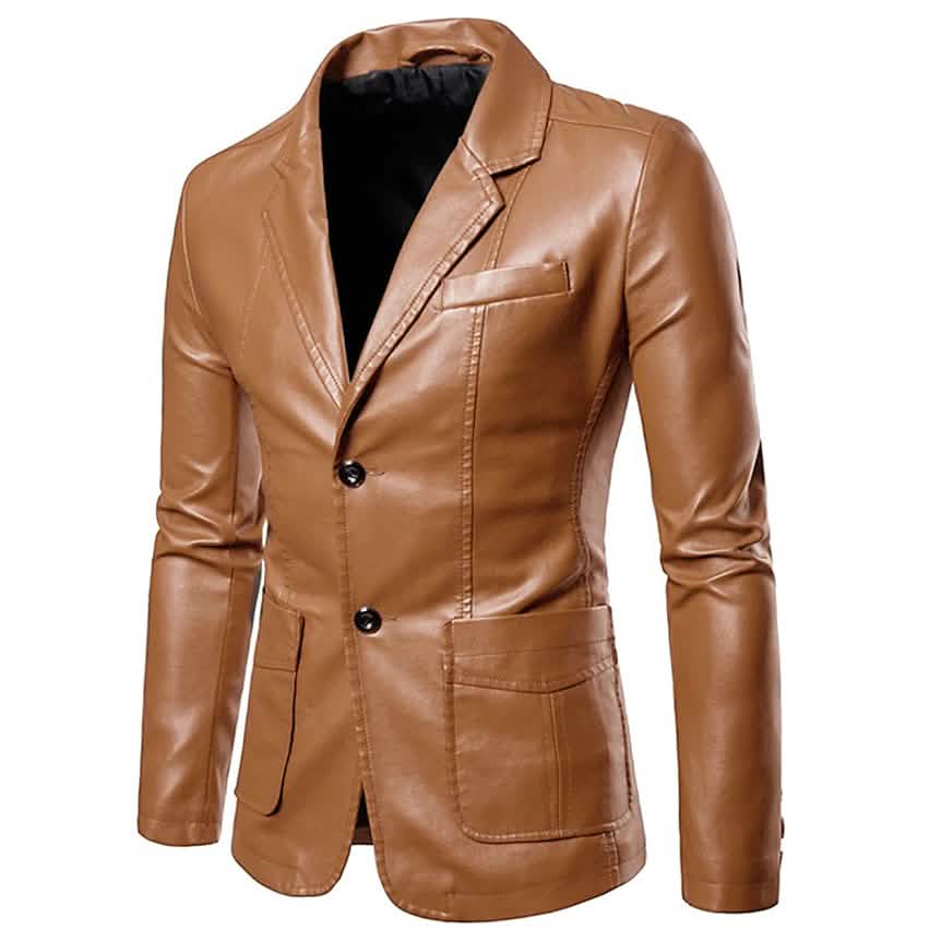 Men's Blazer Faux Leather Jacket - A-1 Thread Vault