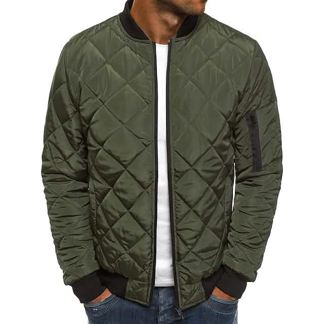 Men's Bomber Quilted Diamond Padded Jacket - A-1 Thread Vault