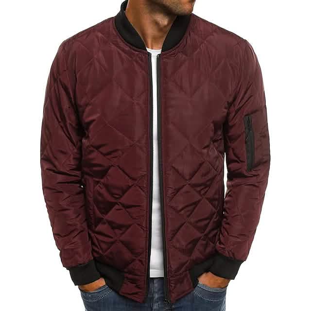 Men's Bomber Quilted Diamond Padded Jacket - A-1 Thread Vault