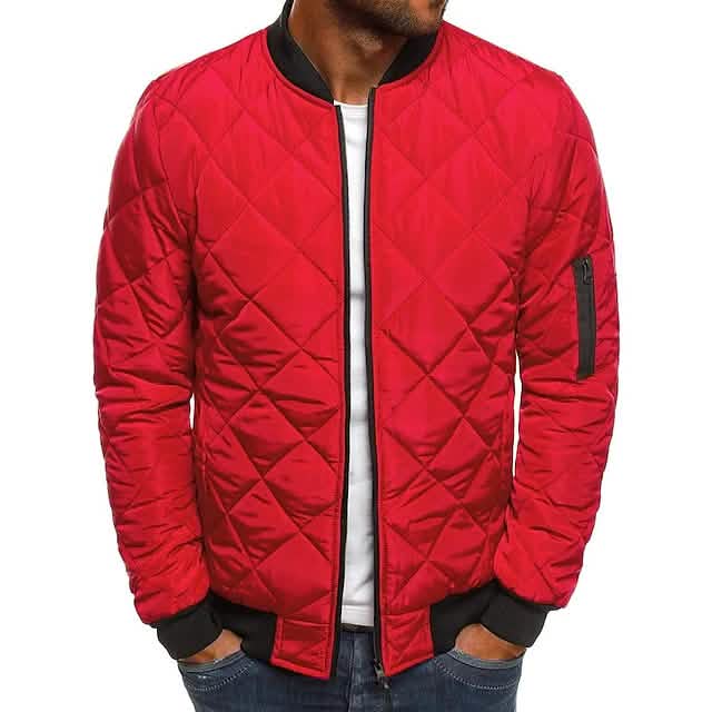 Men's Bomber Quilted Diamond Padded Jacket - A-1 Thread Vault