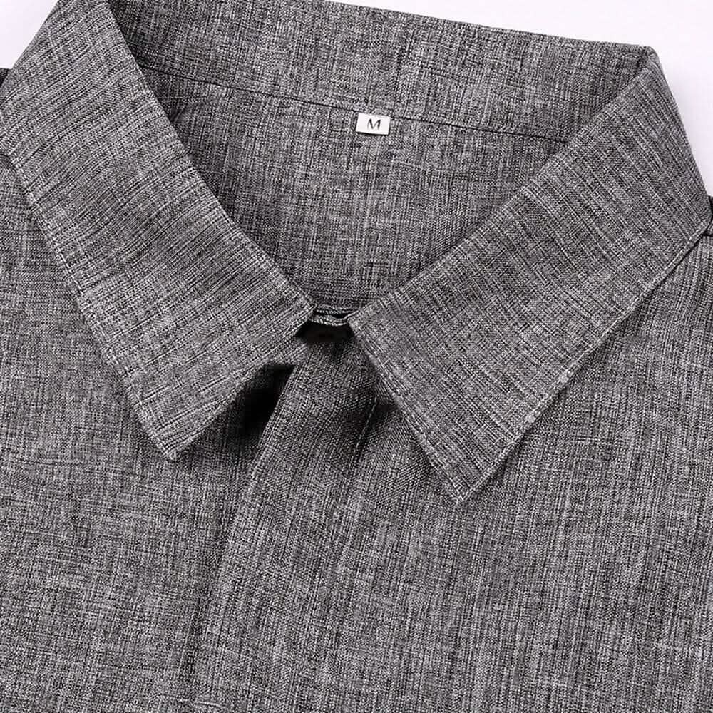 Men's Button Down Shirt Short Sleeve Plain Lapel - A-1 Thread Vault