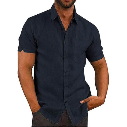 Mens Button Down Short Sleeve Linen Shirts - A-1 Thread Vault