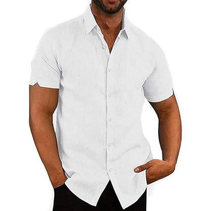Mens Button Down Short Sleeve Linen Shirts - A-1 Thread Vault