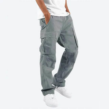 Men's Cargo Pants Trousers Drawstring Elastic Waist Multi Pocket - A-1 Thread Vault