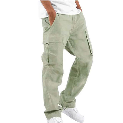 Men's Cargo Pants Trousers Drawstring Elastic Waist Multi Pocket - A-1 Thread Vault