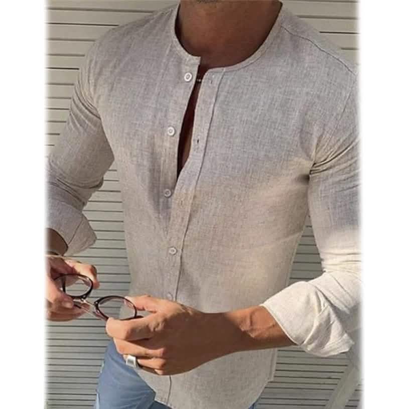 Men's Casual Solid Long Sleeve Shirt - A-1 Thread Vault