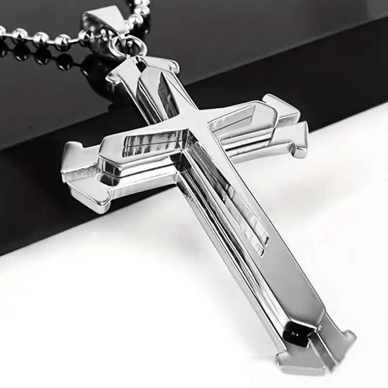 Men's Fashion Cross Dominance Guardian Multi Layer Necklace - A-1 Thread Vault