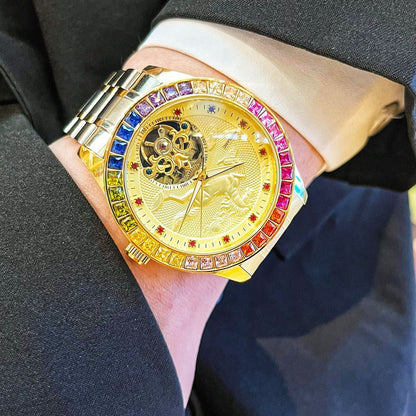 Mens Fully Automatic Mechanical Watch With A Large Flywheel - A-1 Thread Vault