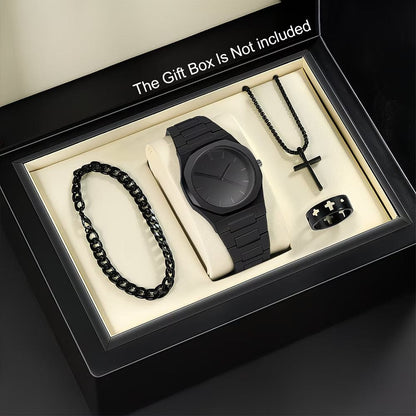 Mens Quartz Watch Necklace Bracelet Set - A-1 Thread Vault