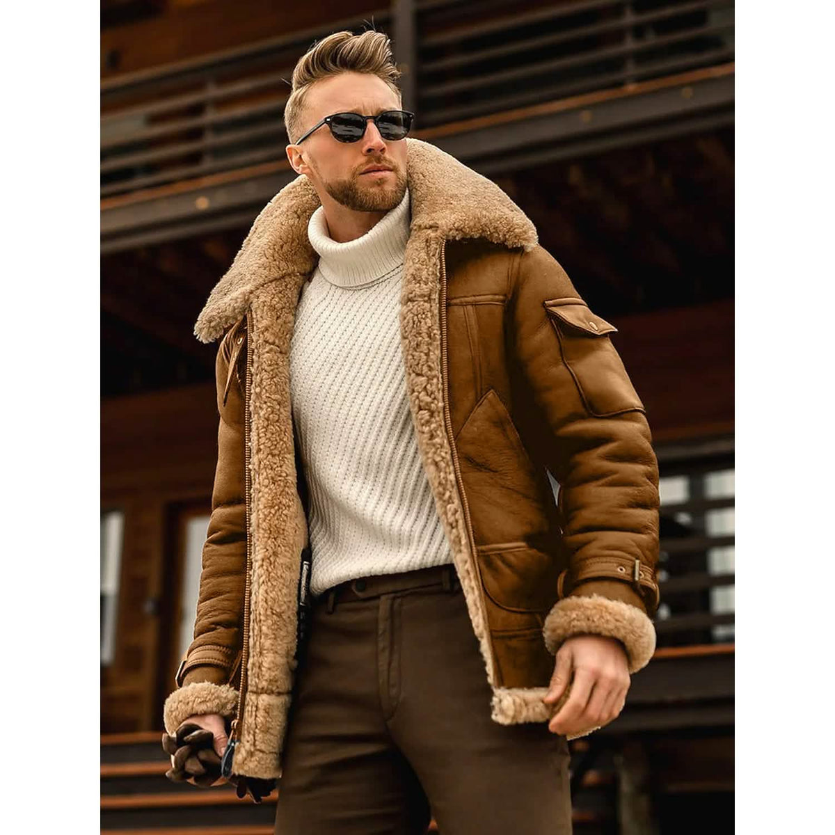 Men's Shearling Coat Winter Jacket - A-1 Thread Vault