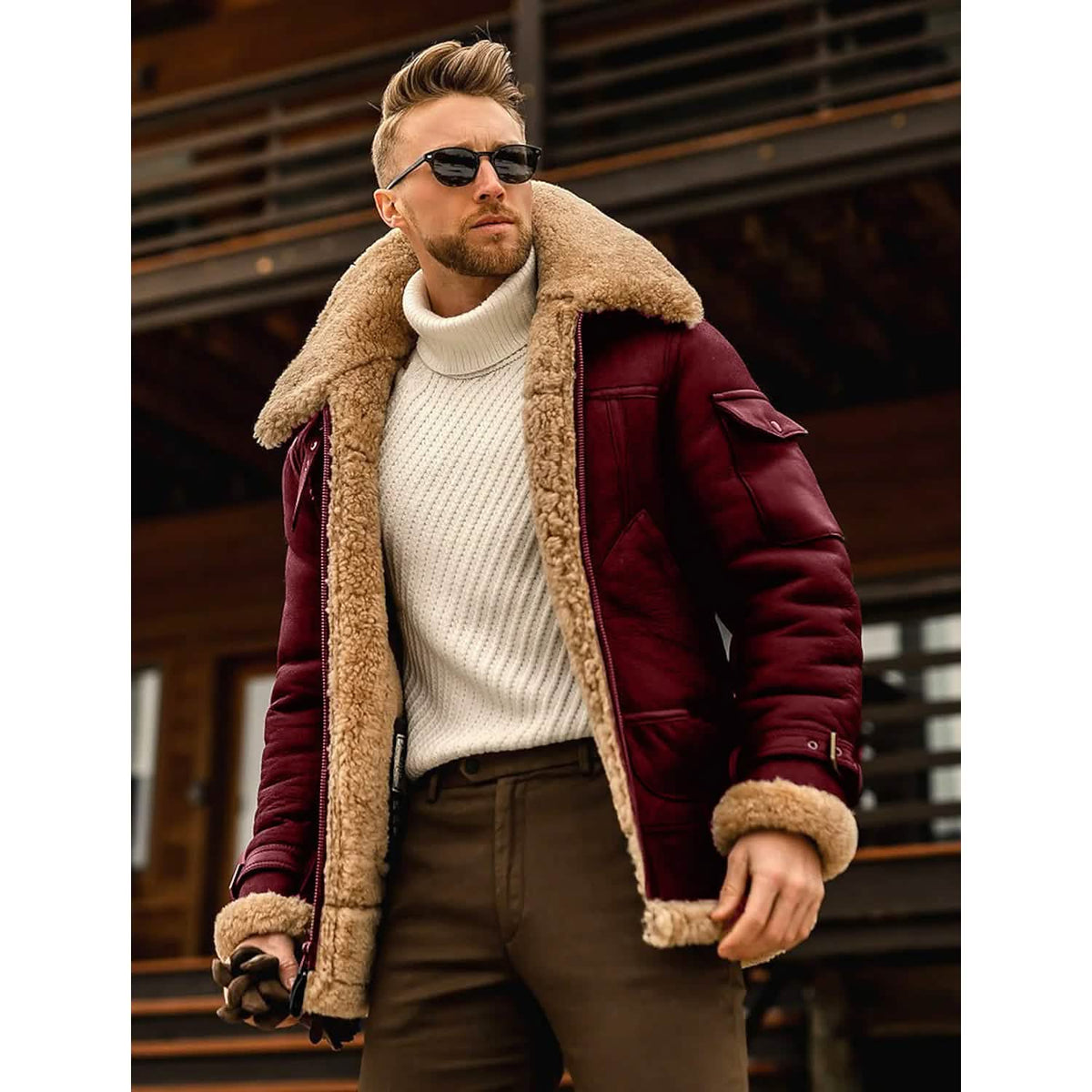 Men's Shearling Coat Winter Jacket - A-1 Thread Vault