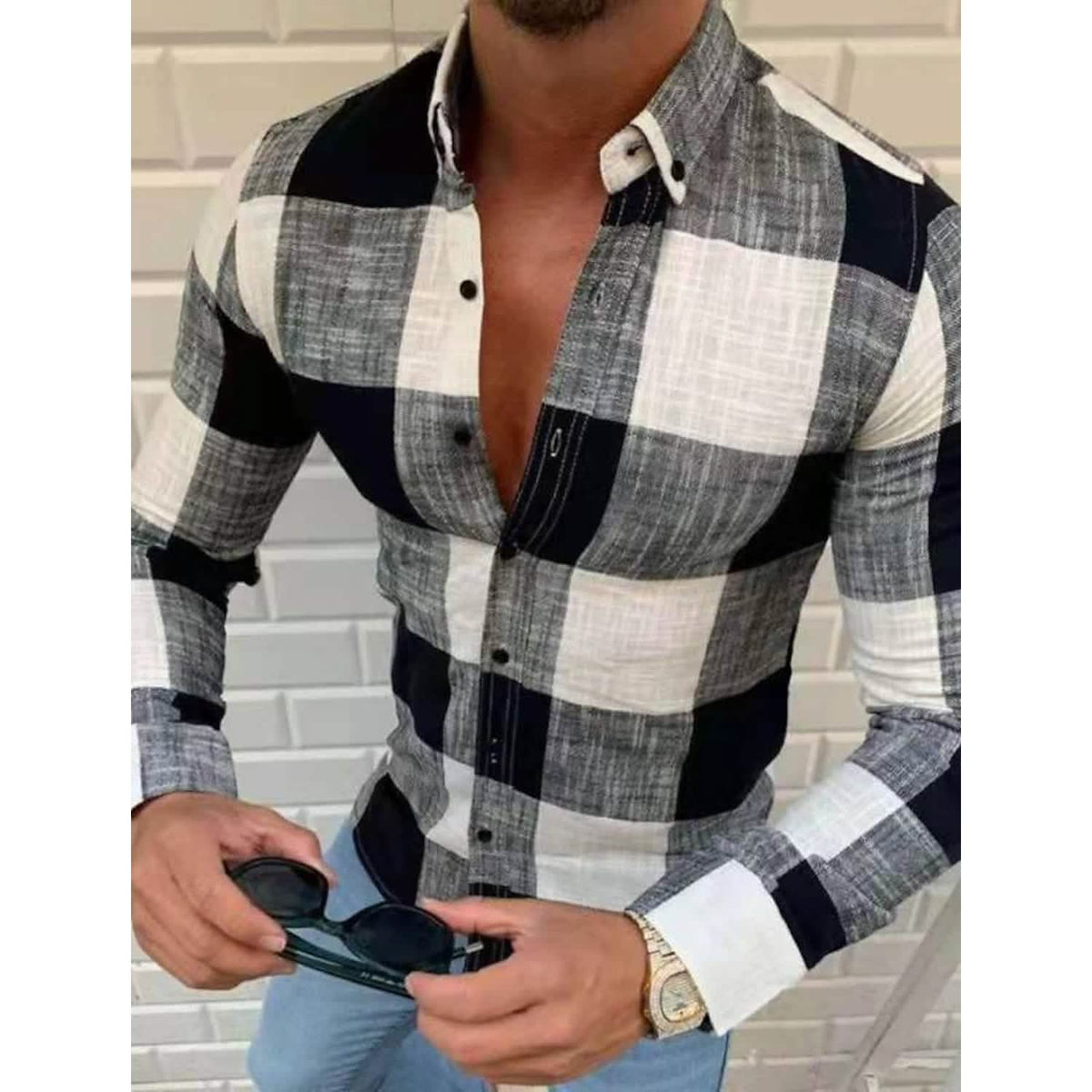 Men's Shirt Bishop Sleeve Collar Shirt - A-1 Thread Vault