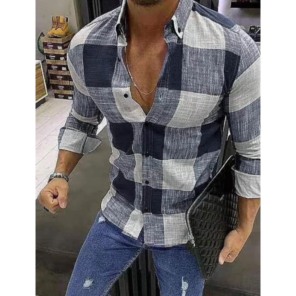 Men's Shirt Bishop Sleeve Collar Shirt - A-1 Thread Vault