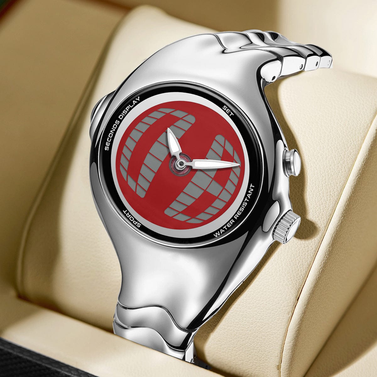 Mens Twisted Vintage Asymmetric Dual-Display Watch - A-1 Thread Vault