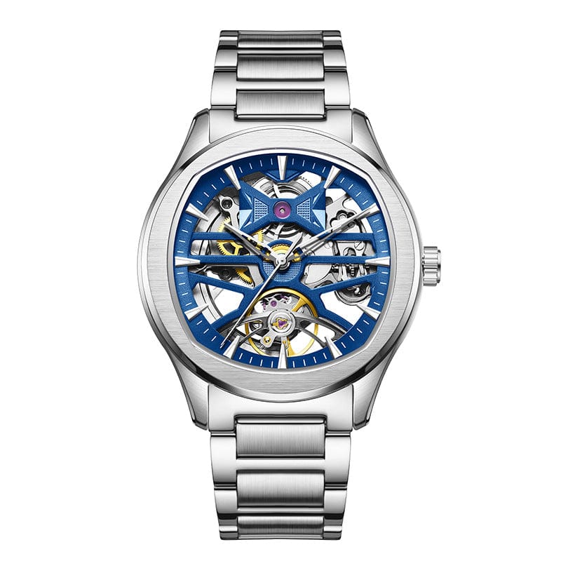 Mens Watch With A Transparent Mechanical Skeleton Dial - A-1 Thread Vault