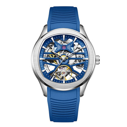 Mens Watch With A Transparent Mechanical Skeleton Dial - A-1 Thread Vault