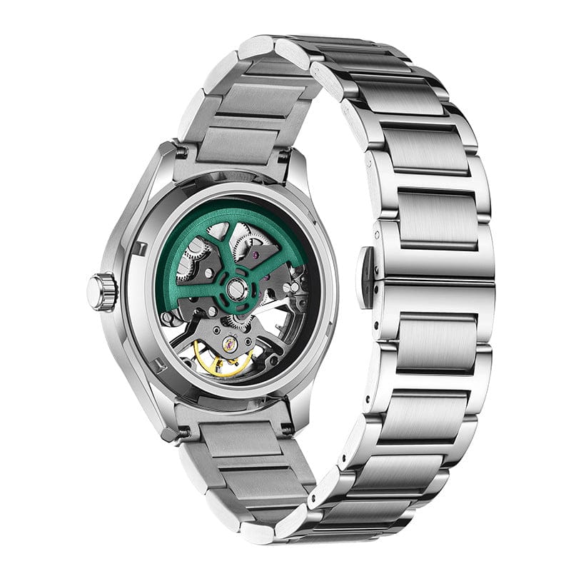 Mens Watch With A Transparent Mechanical Skeleton Dial - A-1 Thread Vault