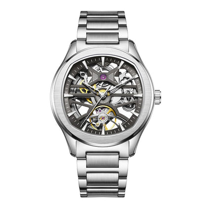 Mens Watch With A Transparent Mechanical Skeleton Dial - A-1 Thread Vault