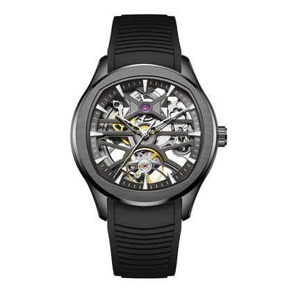 Mens Watch With A Transparent Mechanical Skeleton Dial - A-1 Thread Vault