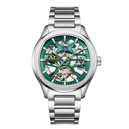 Mens Watch With A Transparent Mechanical Skeleton Dial - A-1 Thread Vault