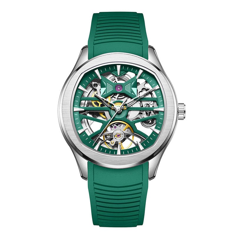 Mens Watch With A Transparent Mechanical Skeleton Dial - A-1 Thread Vault