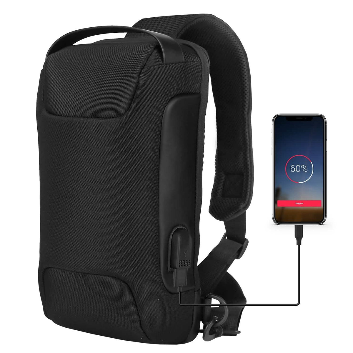 Men's Waterproof Anti-Theft Sling Backpack - A-1 Thread Vault