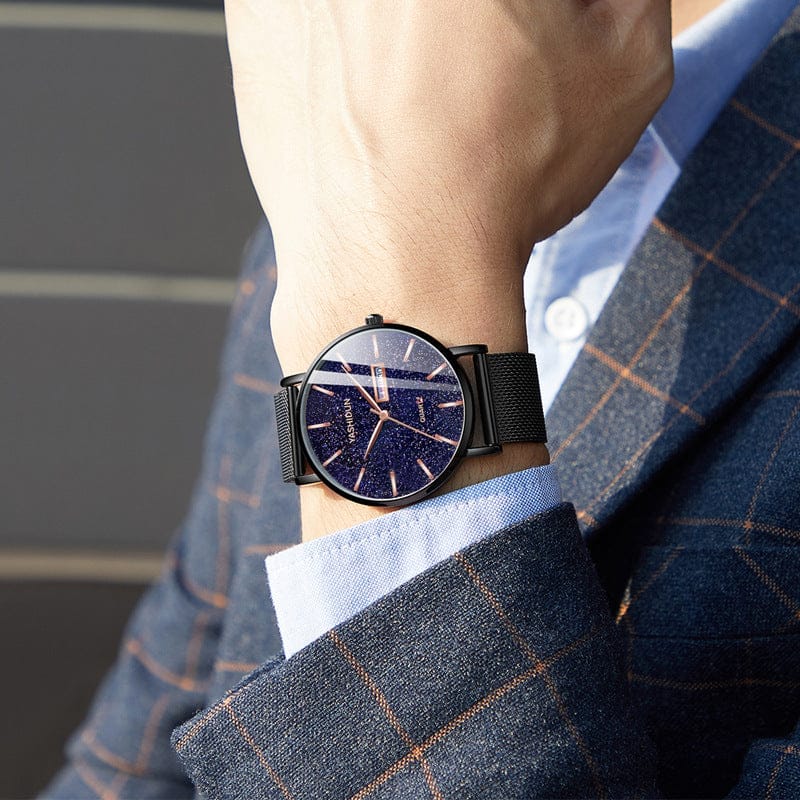 Mens Waterproof Dual-Date Starry Sky Watch - A-1 Thread Vault