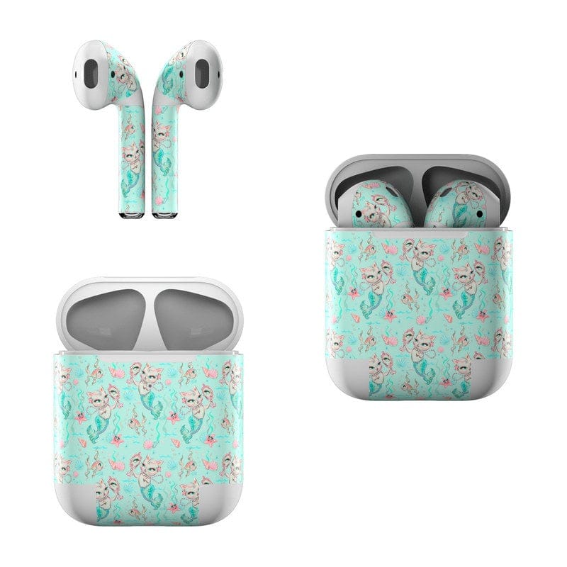 Merkittens with Pearls Aqua - Apple AirPods Skin - A-1 Thread Vault