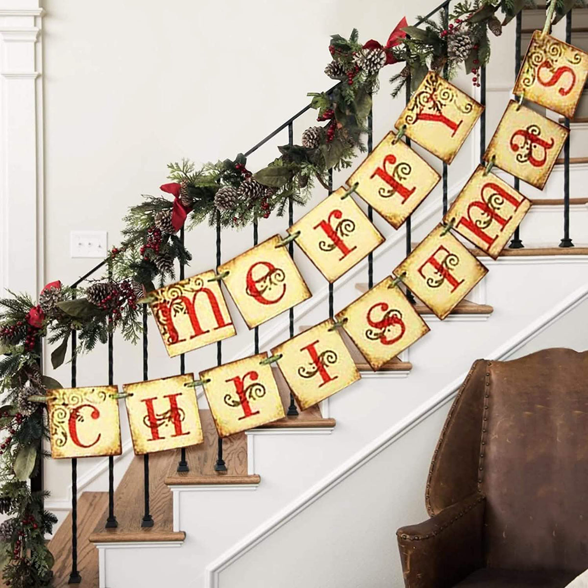 Merry Christmas Banner Home Decor - A-1 Thread Vault
