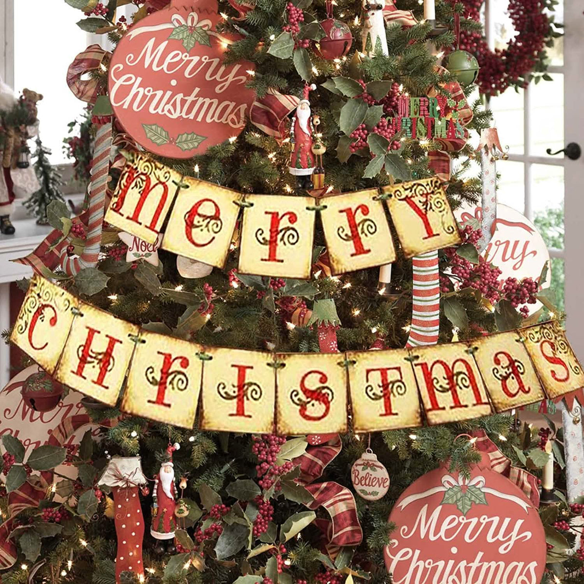 Merry Christmas Banner Home Decor - A-1 Thread Vault