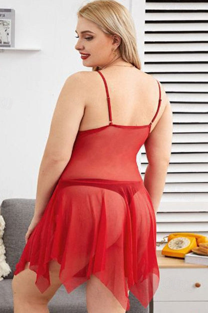 Mesh and Lace Pom Pom Babydoll - A-1 Thread Vault