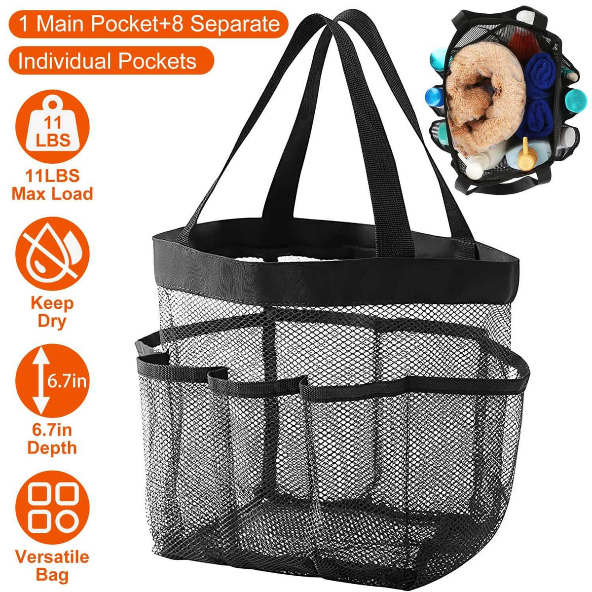 Mesh Shower Caddy Bag Organizer Storage Hanging Basket - A-1 Thread Vault