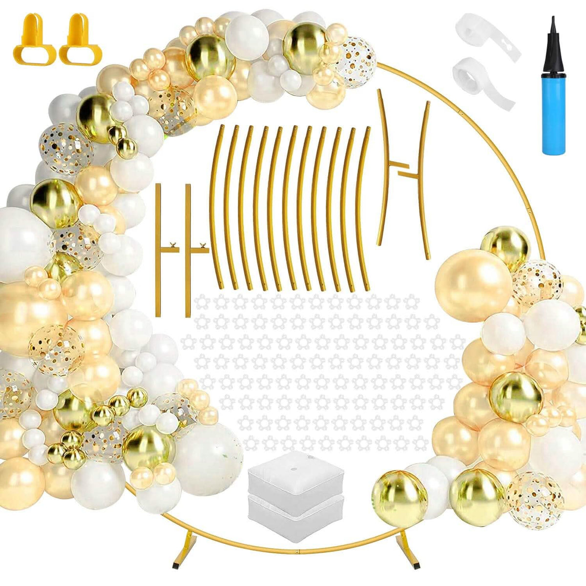 Metal Round Arch Reusable Backdrop Stand with Balloon Tools - A-1 Thread Vault