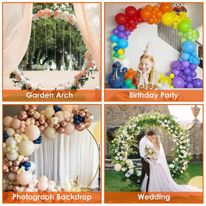 Metal Round Arch Reusable Backdrop Stand with Balloon Tools - A-1 Thread Vault