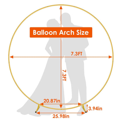 Metal Round Arch Reusable Backdrop Stand with Balloon Tools - A-1 Thread Vault