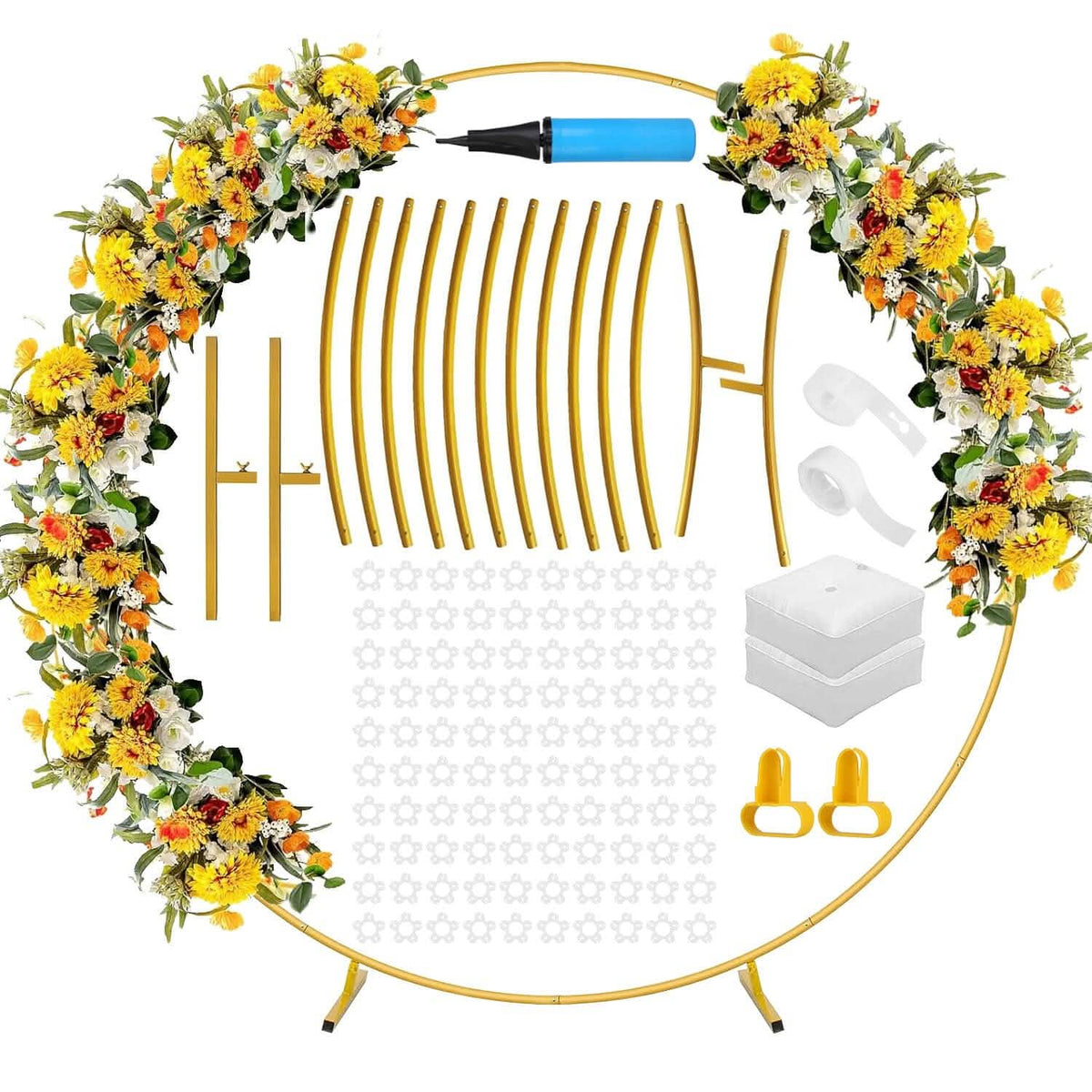 Metal Round Arch Reusable Backdrop Stand with Balloon Tools - A-1 Thread Vault