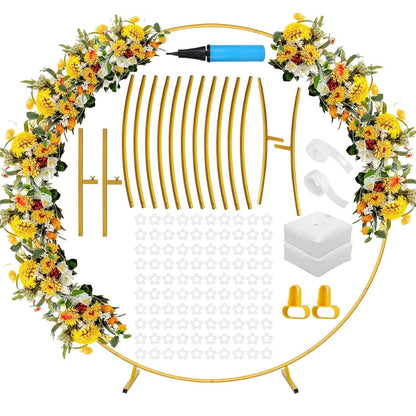 Metal Round Arch Reusable Backdrop Stand with Balloon Tools - A-1 Thread Vault