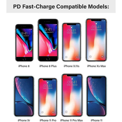 MFi Apple Certified Lightning Fast iPhone Wall Charger Plug for iPhone (20W PD Technology) - A-1 Thread Vault