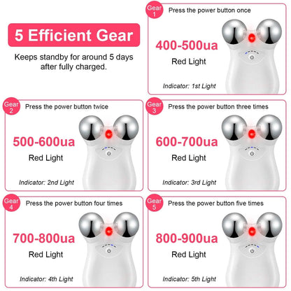 Micro-Current Face Massager Rechargeable Roller with 5 Gears - A-1 Thread Vault