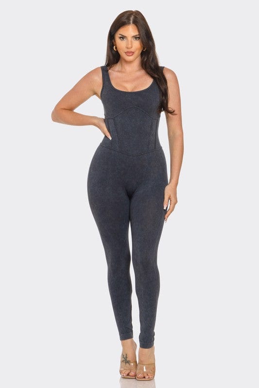 Midnight Sculpt Ribbed Jumpsuit - A-1 Thread Vault