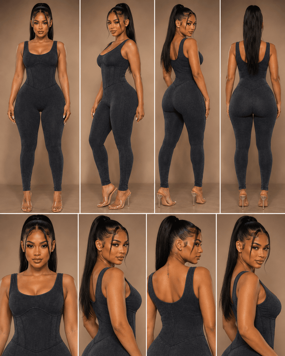 Midnight Sculpt Ribbed Jumpsuit - A-1 Thread Vault