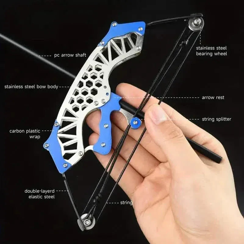 Mini Archery Bow Set – Right/Left Hand, Metal Compound Bow, Shooting Practice - A-1 Thread Vault
