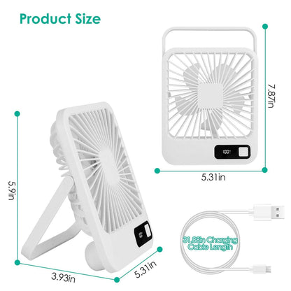 Mini Desktop Cooling Fan Rechargeable Battery Powered with LCD Display - A-1 Thread Vault