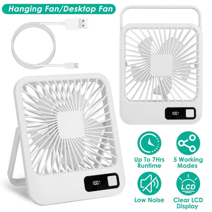 Mini Desktop Cooling Fan Rechargeable Battery Powered with LCD Display - A-1 Thread Vault