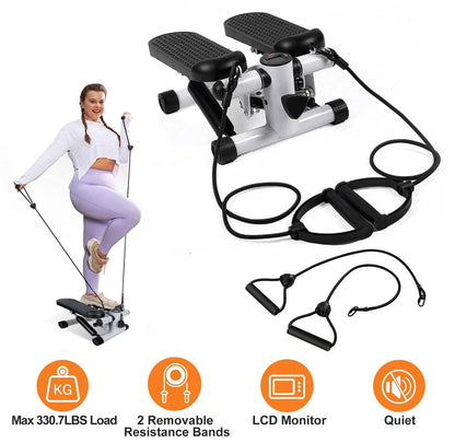 Mini Fitness Stepper with 2 Resistance Bands LCD Monitor - A-1 Thread Vault
