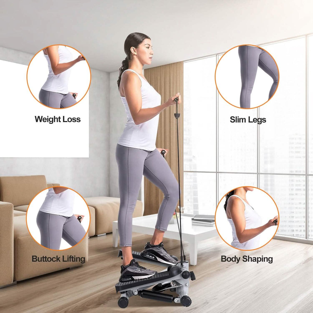 Mini Fitness Stepper with 2 Resistance Bands LCD Monitor - A-1 Thread Vault