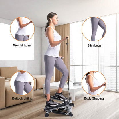 Mini Fitness Stepper with 2 Resistance Bands LCD Monitor - A-1 Thread Vault